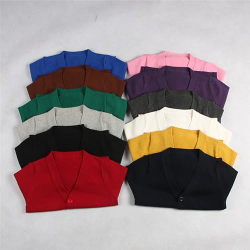 Baby Boys Girls Button Closure Cardigan Toddler Cotton Knit Sweater Solid Color V-Neck Cardigan School Uniforms Grey 6T2