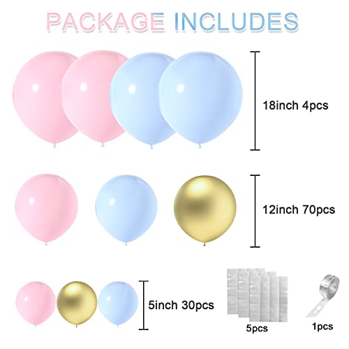 Lyveef 1056 Diy Gender Reveal Balloons Arch Pink And Blue Gender Reveal Balloons Garland Kit With Metallic Gold Balloons Gender Reveal Decorations For He Or She Boy Or Girl Party Supplies Gender Reveal Balloons thumb #1