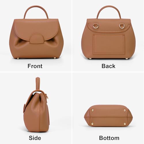 Small Top Handle Bag Crossbody Bags Purses for Women Designer Luxury Mini Faux Leather Shoulder Bag Handbag Satchels - Image 4