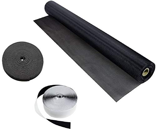 Image of UR LITTLE SHOP Fiberglass Mosquito Net for Windows 4 /9 Feet (120 /270 Cm) 48 /108 Inches 1 Year Guarantee Without Stitching (Black Color)