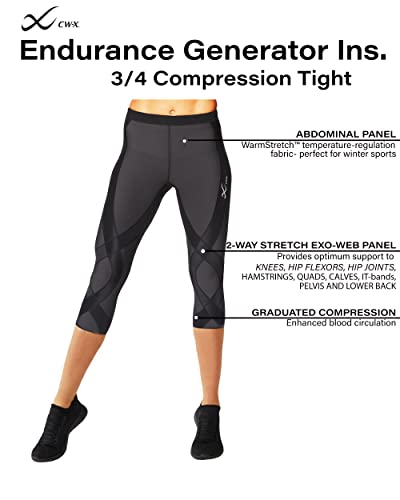 CW-X Women's Endurance Generator Insulator Joint and Muscle Support 3/4 Compression Tight, Base Layer Capri Leggings for Skiing4