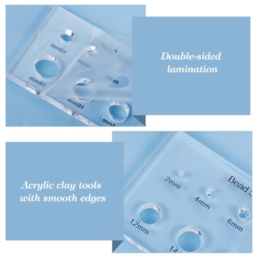 PH PandaHall 2pcs Bead Measuring Ruler Acrylic Clear Circle Template | Bead Size Chart Board, Multi-Function Geometric Stencil, For Beads Stones Gem Diamond, 2/4/6/8/10/12/14/16/18mm