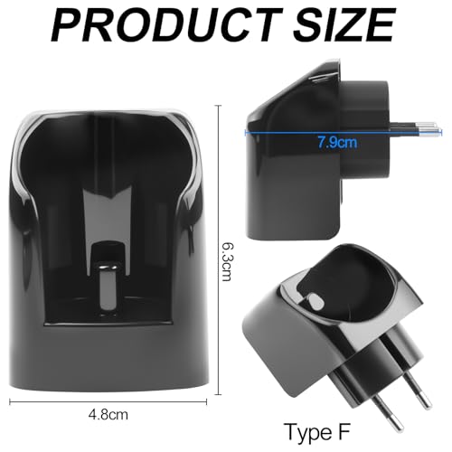 KingYH Elektrische tandenborstel, draadloze wandlader voor Oral-B bruin, EU-stopcontact voor Oral-B Pro Vitality Genius X iO3 iO4 iO5 iO6 (zwart, elektrisch) - Afbeelding 3