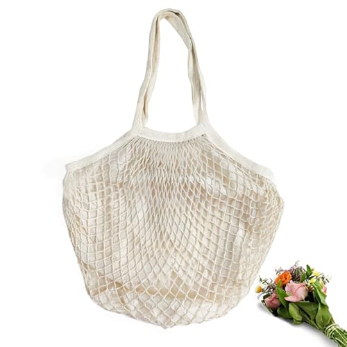 OULIGET Beach Mesh Tote Bag in White