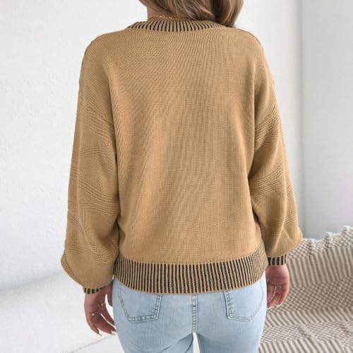 Sweaters for Women Trendy Fall Winter Knit Pullover Crew Neck Comfy Tops - image 5