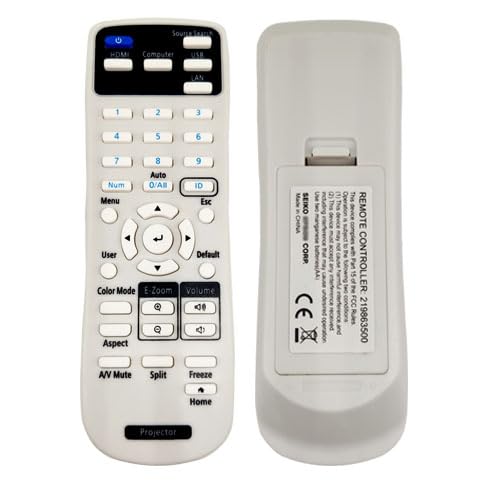 Image of Replacement Remote Control 219863500 fit for Epson Projector PowerLite E20 119W X49 W49 118 982W 1288 EB-720 EB-L200X EB-L520U BrightLink 1480Fi 1485Fi EB-725Wi 735Fi 725Wi EX3280 Home Cinema 880 880X
