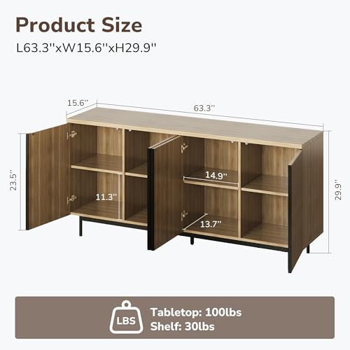 Belleze 014-HG-40016-CAM Sideboard Buffet Cabinet thumb #1