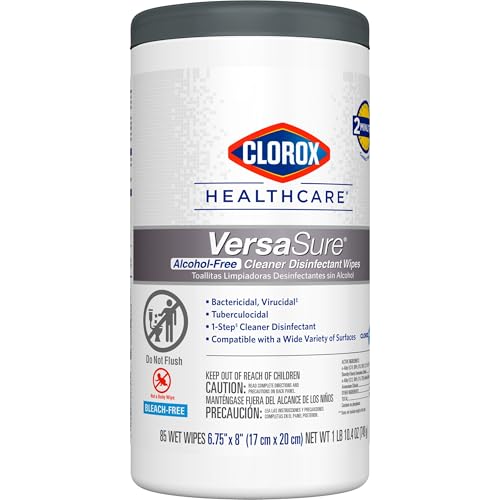 Clorox Healthcare VersaSure Cleaner Disinfectant Wipes, 6.75" x 8", 85 Count Canister, Pack of 6 (Package May Vary) - image 9