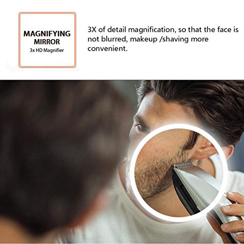 ELEGANT Illuminated LED Bathroom Mirror with Lights and Shaver Socket Magnifying Mirror 500 x 700 mm Button Switch