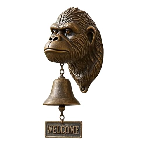 Vintage Metal Animal Shape Metal Welcome Doorbell Heavy Duty Hangable Manual Doorbell Wall Mount Decoration Enduring Hangable Ma