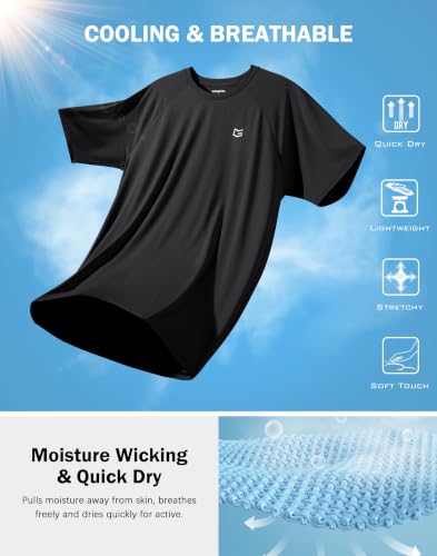 G Gradual Men's Moisture-Wicking UPF 50+ Short Sleeve Athletic T-Shirt (Various) - image 5