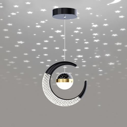 Mengjay LED Plafonnier,Plafonnier Lampe de Fée Lune et étoiles Lustre de Chambre à Coucher,LED Suspension, Luminaire pour Enfants Chambre,Grand Cadeau Pour Enfant Ami...