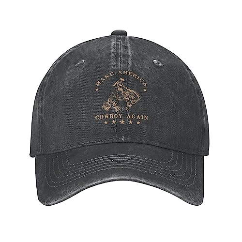 Generic Western Rodeo Baseball Hat Makes America Cowboy Again Sports Hat Black