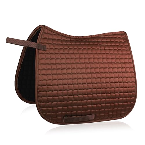 NRTFE Dressage Saddle Pad for Horses Equines Equestrian Riding Equipment (DR：Dressage Saddle Pad, Brown, Pony)