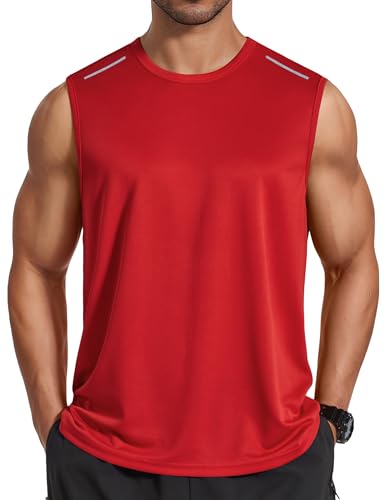La mejor selección de Playera Roja favoritos de las personas. 47 COOFANDY - playera sin mangas para hombre, de secado rápido, para entrenamiento, gimnasio, muscular, camisetas deportivas y atléticas, absorbe la humedad, Rojo, Large
