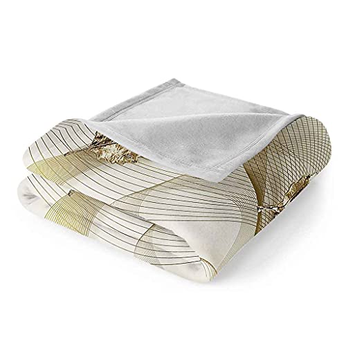 Couverture microfibre douce 3D flanelle feuilles d'or pour sofa - 7
