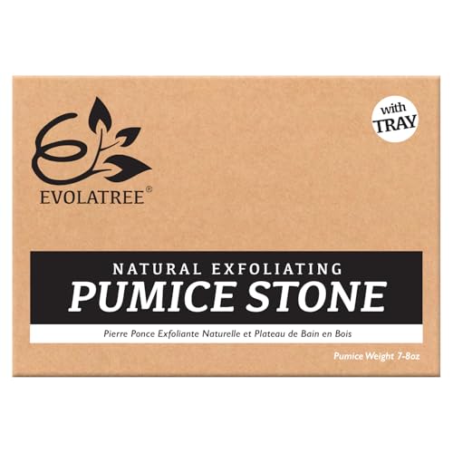 Evolatree Pumice Stone for Feet - Lava Foot Scrub, Cleaning & Exfoliating Dead Skin, Corn & Callus Remover for Hands Heels - Shower Bath Foot Scrubber & Scraper Pedicure Care w/Bonus Wooden Soap Tray - Image 3