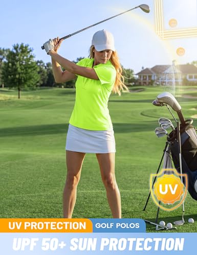 Image of TACVASEN Women's Golf Polo Shirts Short Sleeve UPF 50+ Sun Protection Golf Shirts for Women Quick Dry Collared Polos
