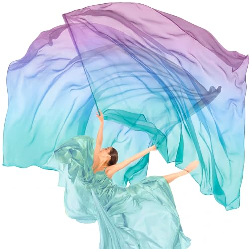 Image of Jecery 2 Pack Praise Dance Worship Flags, 35''x 55'', Green Blue Purple