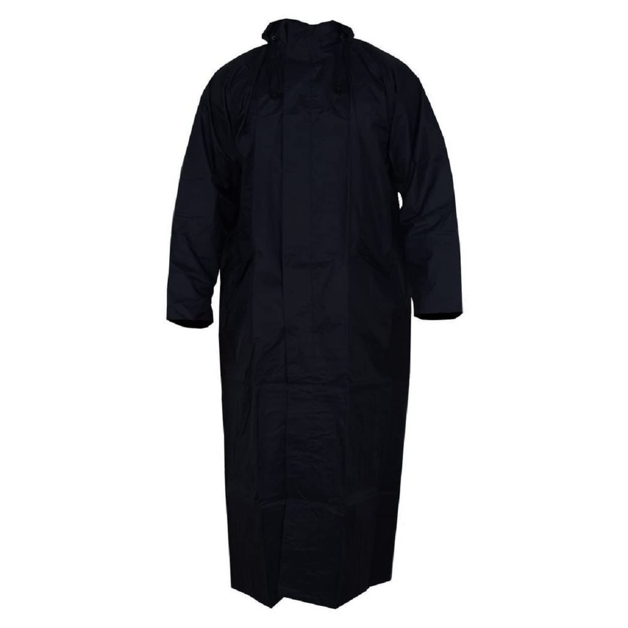 Women's Semi Nylon Long Raincoat (23-B1_Black_Large)-image-11