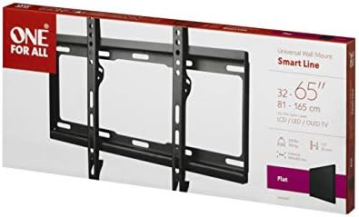 One For All TV Bracket  Fixed Wall Mount  Screen size 32-65 Inch - For All types of TVs (LED LCD Plasma)  Max Weight 100kg  VESA 100x100 to 400x400  Black  Smart Line  WM2411