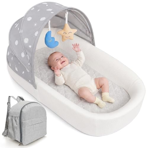 MonGianda Portable Newborn Nest Lounger Canopy & Mosquito