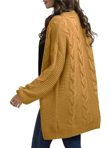 Image of Womens Oversized Chunky Open Front Cardigan Sweaters Cable Knit Long Sleeve Cardigans Outwear Coats