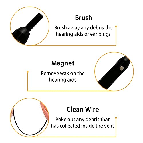 Kit de limpeza de aparelho auditivo, 4 peças de ferramentas de limpeza de aparelho auditivo, escova