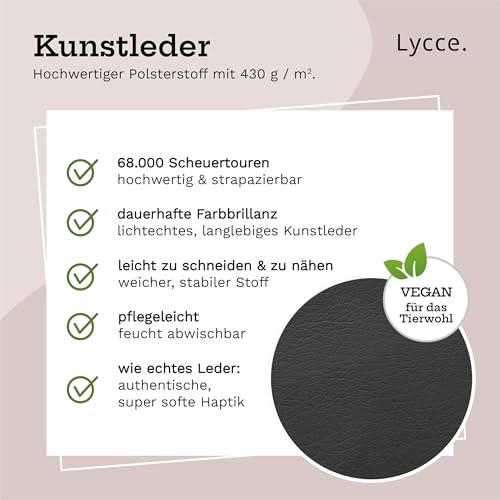 Lycce Kunstleder Meterware Restposten dunkelgrau laufende Meter x 140cm