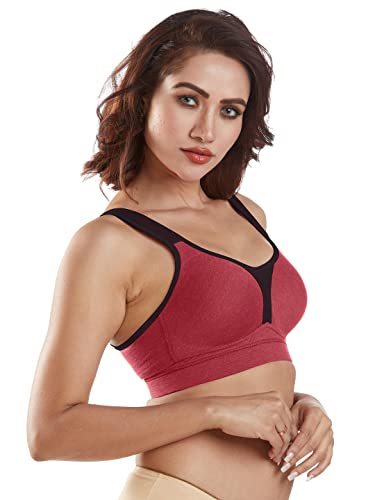 Image of SONARI Supremo Womens Sports Bra | Moulded, Wire Free, Comfortable Cotton Bra | Full Coverage,Breathable Fabric | Adjustable Straps Hook & Eye Closure for Active and Everyday useage
