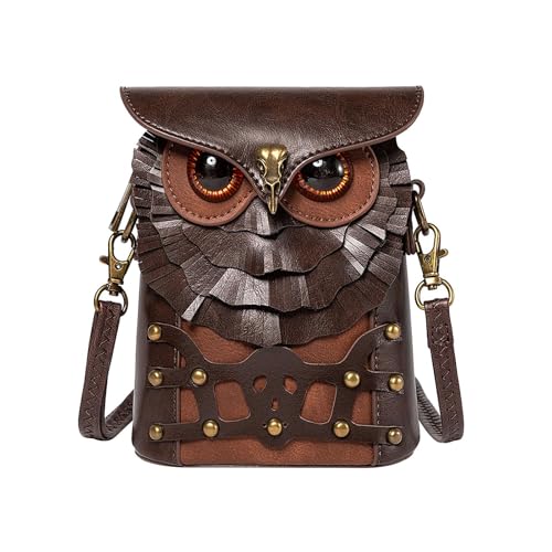 Image of VELURA SYDL Crossbody Purse Owl Shape Gothic Owl Cartoon Satchel for Travel Cycling Work|1 Women Shoulder Bag|Clothing, Shoes & Accessories