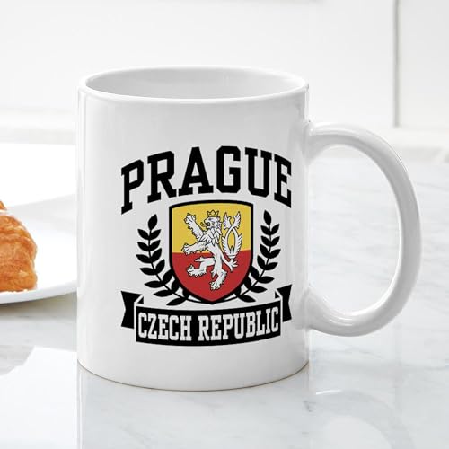 Taza de café cerámica 11 oz Diseño Prague Czech Republic miniatura 5