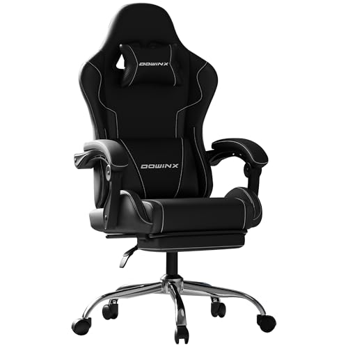 Dowinx ergonomic gaming chair in black with adjustable armrests and lumbar support, designed for comfort during long gaming sessions, featured in a review of the best gaming chairs for 2025.