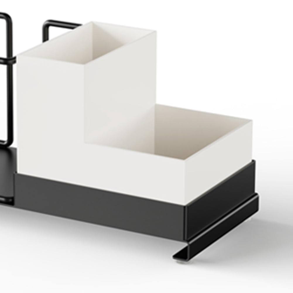 Kaffee- und Teestation Aus Metall, Organizer für Kleine Räume, Einweg-Pappbecherhalter, Teebeutel, Kaffeepads, Organizer für Büro, Schwarz