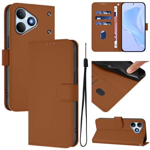 �P�[�X�J�o�[ �Ή��@�� for Realme Note 80 4G �t���b�v�X�^���h�J�[�h�X���b�g [PU���U�[�{�X�}�z�P�[�X] Brown