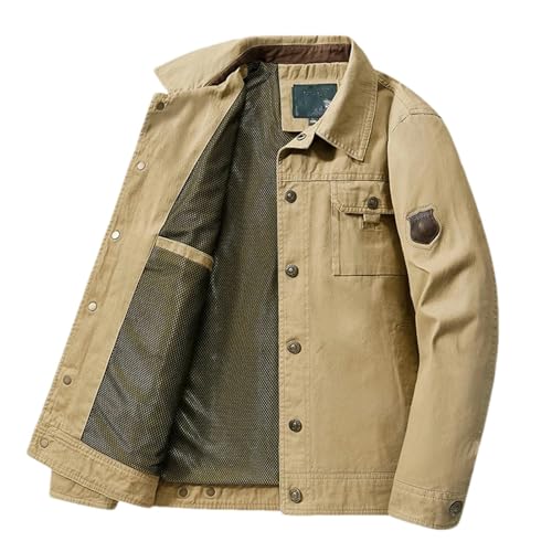 Men Spring Autumn Casual Breathable Windbreaker Military Stand Collar Work Jacket2