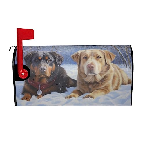 Image of Dujiea Labrador Retriever Dog Mailbox Wrap - Waterproof Magnetic Post Box Cover (Standard Size 21 inch L x 18 inch W) for Garden Yard & Home Decor