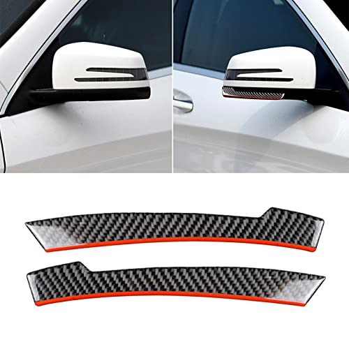 UOADA for Mercedes-Benz A B C E G R GLA GLE GLK GLS Class Real Soft Carbon Fiber Rearview Mirror Anti-Collision Strip Cover Trim Protector Decoration Sticker Car Exterior Accessories (B)