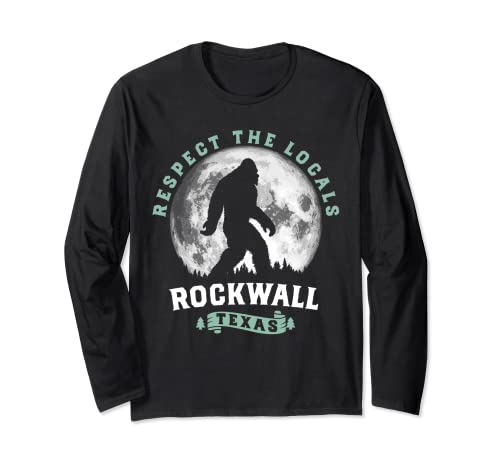 Rockwall Texas Bigfoot Night Walk Retro Moon Manga Larga