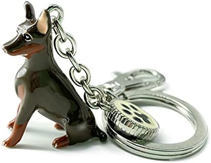 DOR QUEEN Mini Dog Keychain,Cute Dog key Chain Charms,Doberman Pinscher,Trendy Animal keychains for Women,Men,Teen Girl Jewelry Gift.