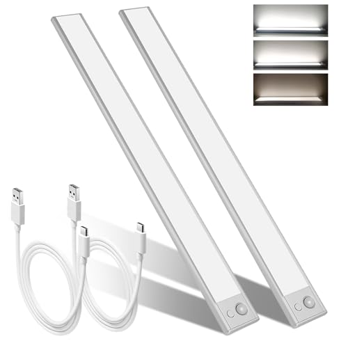 148 LED 15.7 Inch Under Cabinet Lighting Wireless,3 Color Temperatures Dimmable Closet Lights Motion Sensored,3000mAh Battery Closet Lights,Lights for Under Cabinets in Kitchen,Wardrobe,Stairs