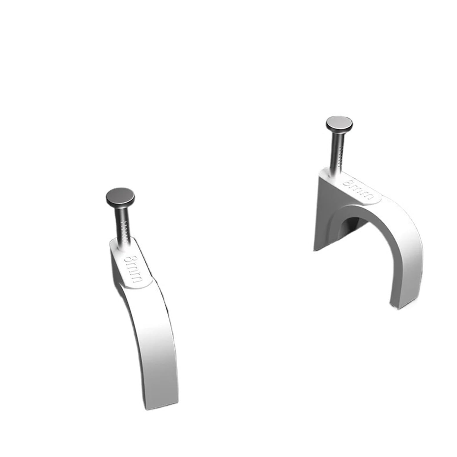 Clips for cables con clavos, 100 unidades, clip for de acero, gestión blanca 4-10 mm(7mm)