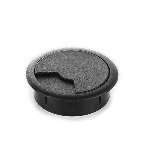 Pasacables redondos | juego de 8 | Sossai® KDM2-60 | Color: negro | Diámetro: 60 mm | Material: plástico (Hecho en UE)