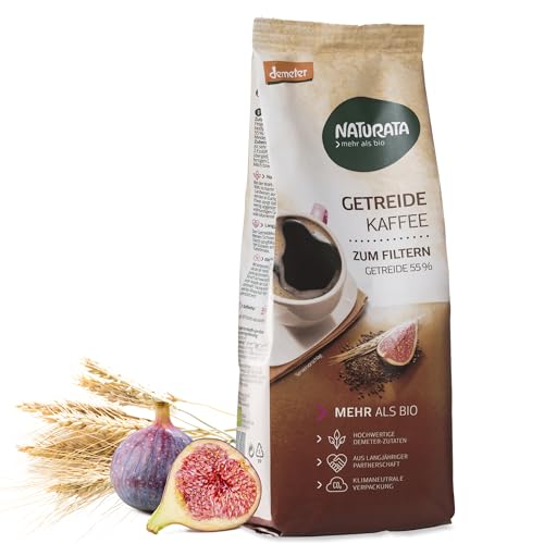 Naturata Bio Getreidekaffee zum Filtern - 500 g | Koffeinfreier Kaffee-Ersatz in Demeter-Qualität | Vegan & ohne Zusatzstoffe | Kräftiges Aroma mit Feigen-Süße | Für Heißgetränke & Eis-Kaffee