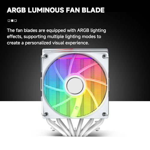 Image of KF620-DGT CPU Air Cooler, Dual ARGB PWM Fans, 6 Heat Pipes, Digital Display Top Cover - High-Performance Cooling for AMD:AM4 AM5 /Intel LGA 1700 /115X /1200 /1366 /1851 PC Cooler(White)