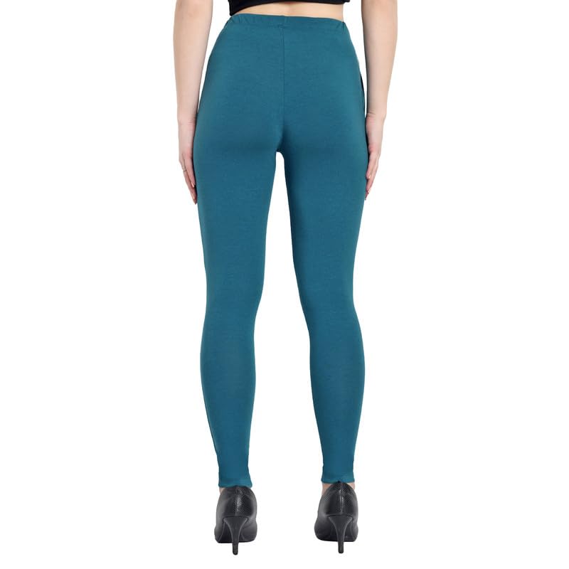 Image of ONE SKY Women Full Length Leggings | Cotton Modal Spandex Blend | High Waist Stretchable & Bio-Washed Fabric | Colour-Lock Technology | Comfortable Leggings for Women