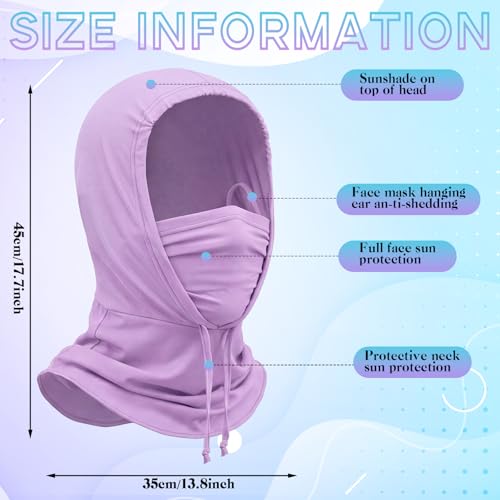 Image of Patelai 6 Pcs Summer Balaclava UV Face Mask Sun Protection Cooling Hood Full Head Face Cover for Women Men Cycling Fishing