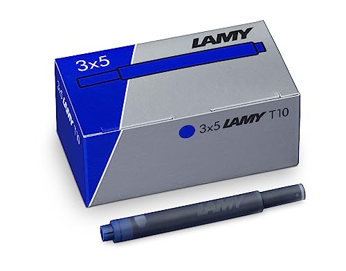 Lot de 3 cartouches d'encre effaçables LAMY T10 à grande capacité - compatibles avec tous les modèles de stylos plume Lamy - Contenance: 1,25 ml/cartouche...