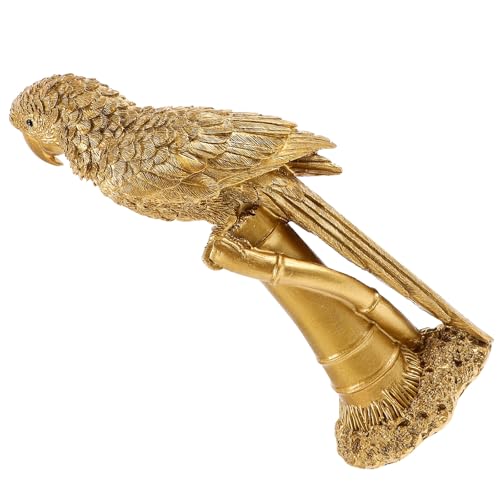 Figurine de perroquet en résine dorée Zerodeko oiseau décoratif de table - 2