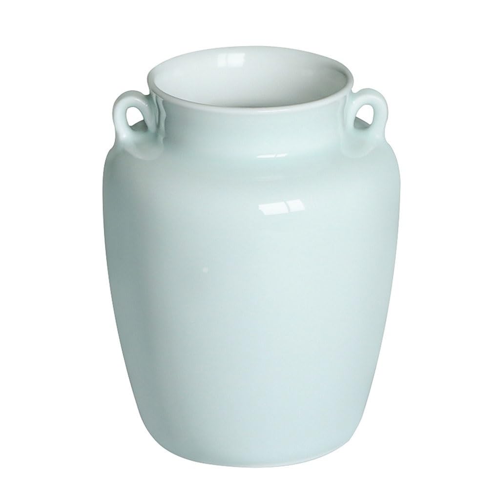 Wazon Retro prosta niebiesko-biała porcelana podwójne ucho słoik na kwiaty wazon strona główna salon kompozycja kwiatowa stół naczynie na kwiaty Dekoracje domu